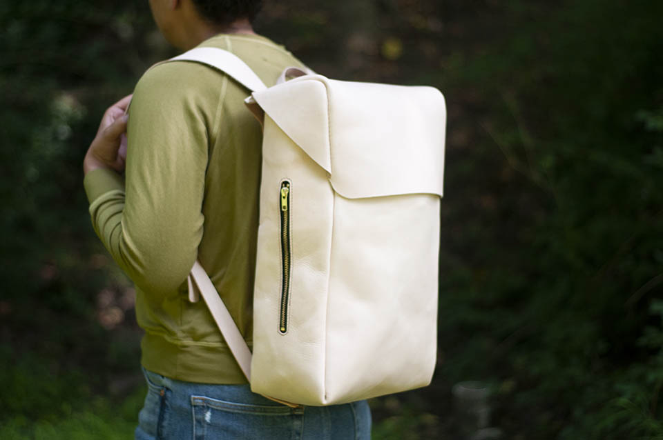 handmade leather backpack