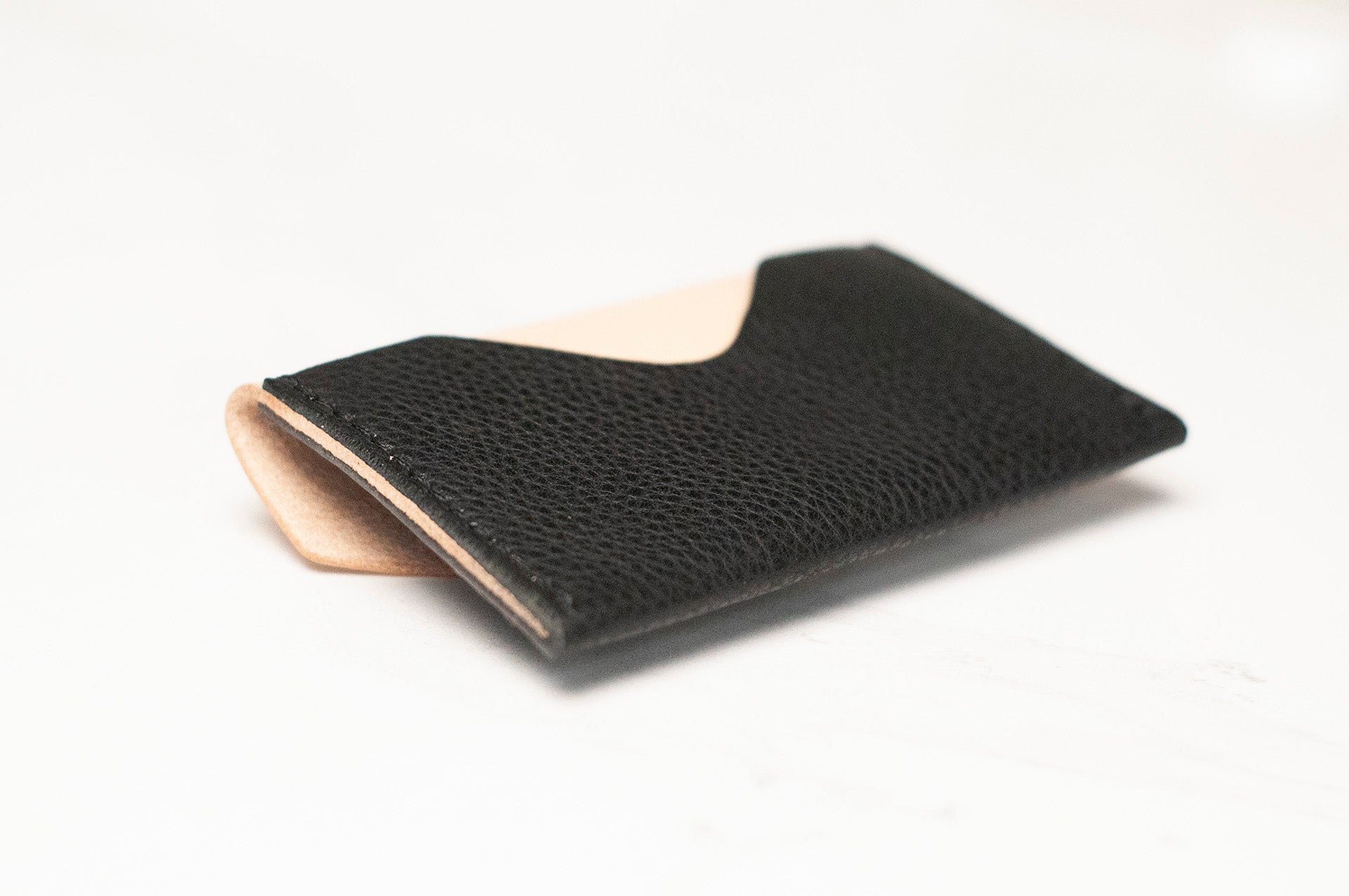 Black full grain leather wallet