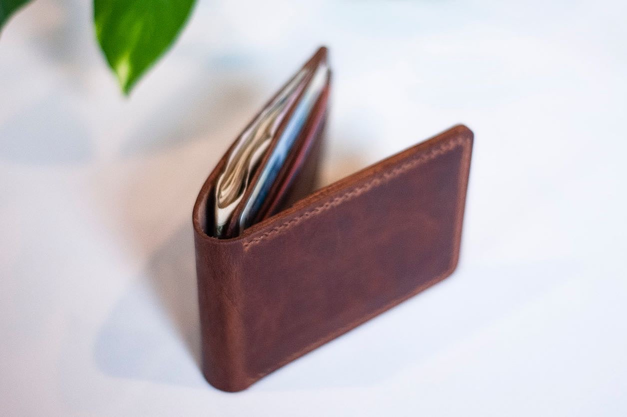 Handmade leather Wallet in brown leather