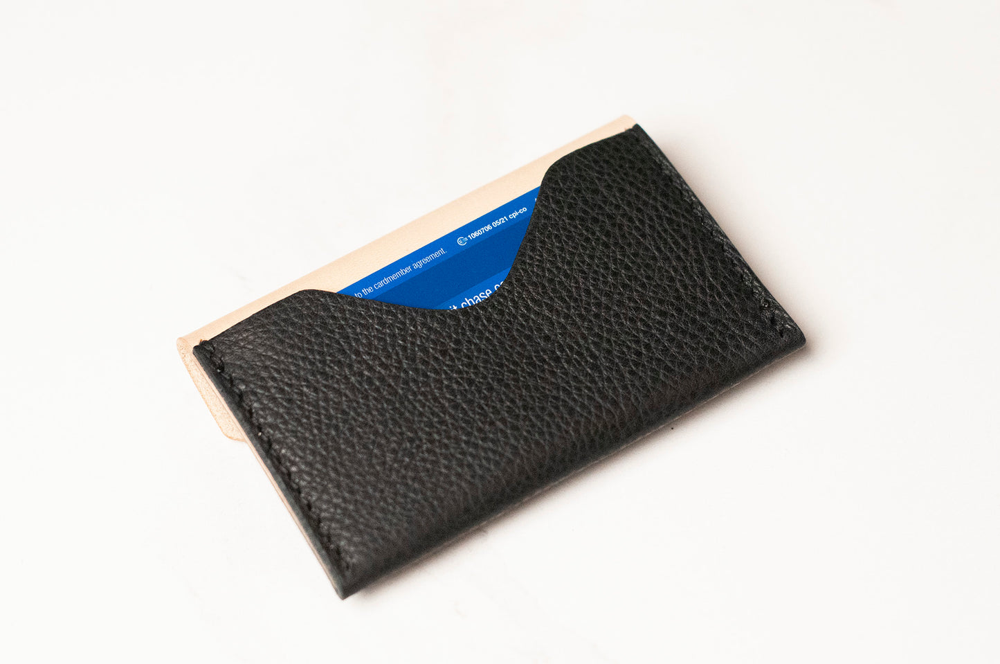 Small leather card wallet
